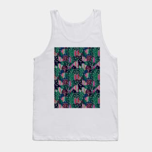 Animalier camouflage stripes dark green magenta Tank Top